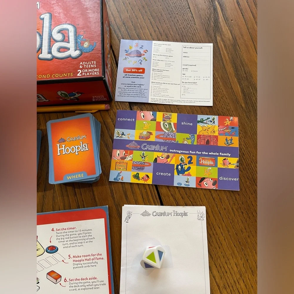 Cranium 2002 Hoopla Card Game with Timer